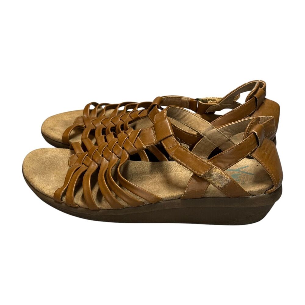 Yuu Fatima Women's US 7.5M Strappy Shoes Brown Leather Open Toe Casual Sandal - Picture 4 of 7